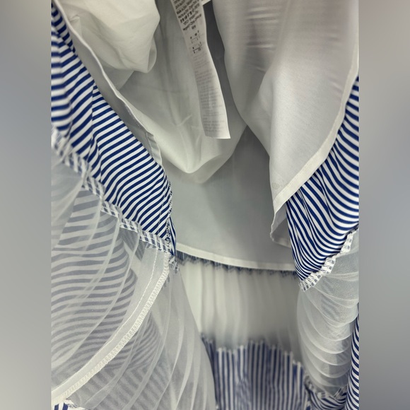 Armani Exchange Striped Pleated Midi Dress Women's 8- Nautical Beach Vacation - Picture 13 of 14